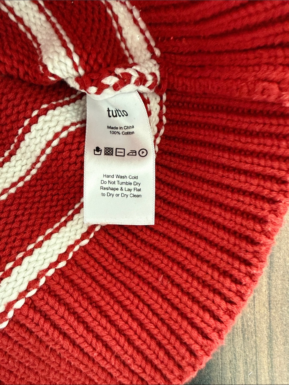 Tutto Red & White Striped Knit Sweater - Picture 3 of 3